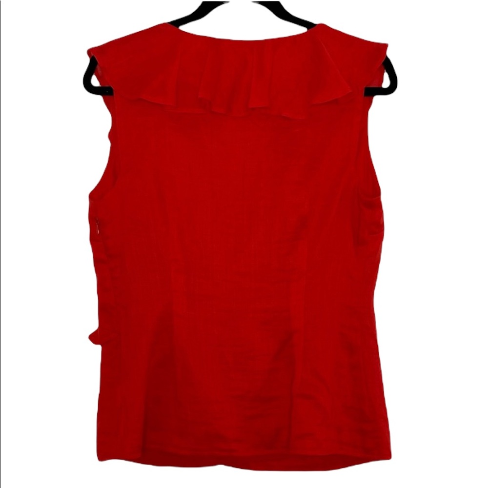 BODEN ALICIA RED RUFFLE RUFFLE SLEEVELESS TOP SIZE 8 - Picture 3 of 7
